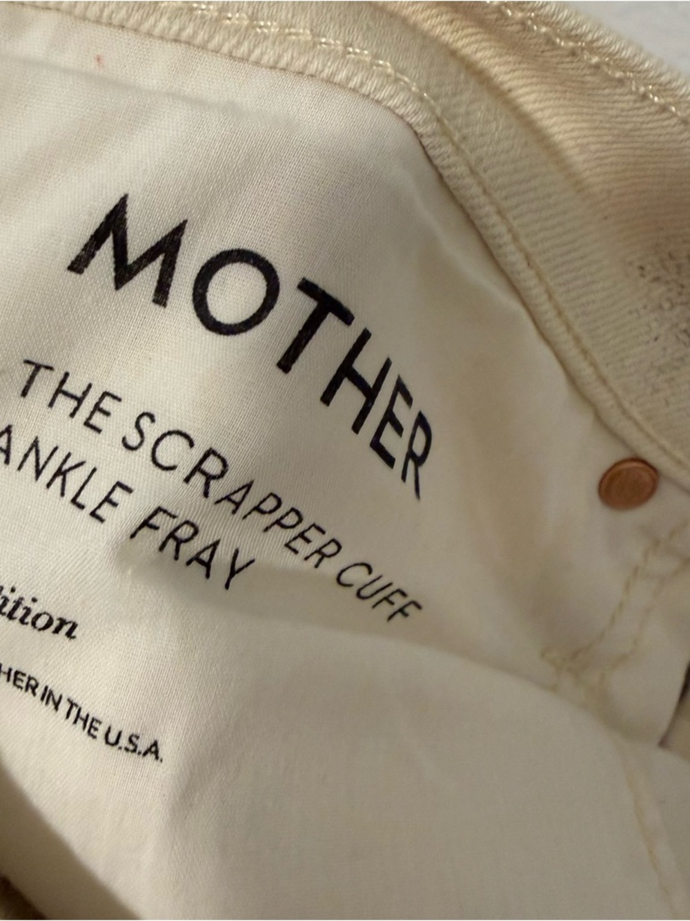 MOTHER Superior The Scrapper Cuff Ankle Fray Straight Leg Superstition Size 26 - Picture 11 of 13